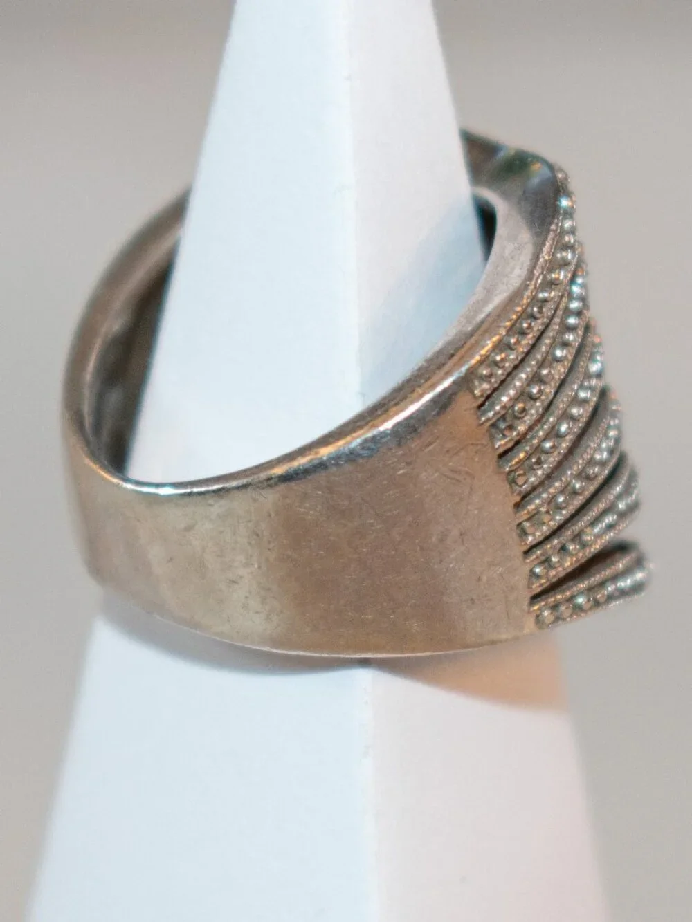 Banana Republic Sterling Silver 925 Cubic Zirconia Wave Style Pave Bands Ring